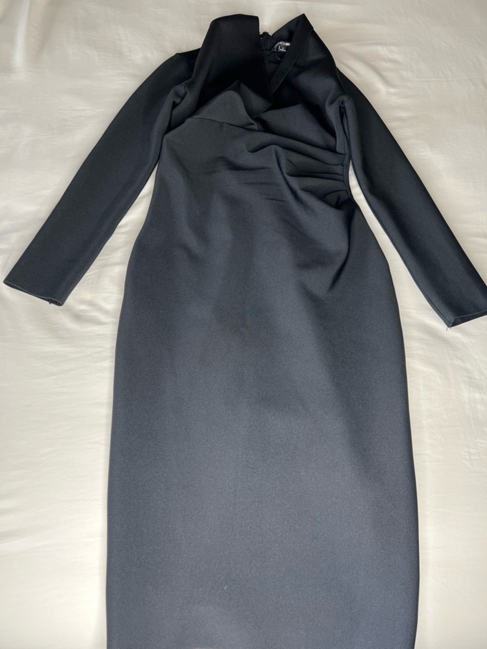 Fashion Nova Black Bandage Sleeve Midi  Dress